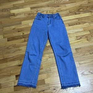 blue strait leg jeans